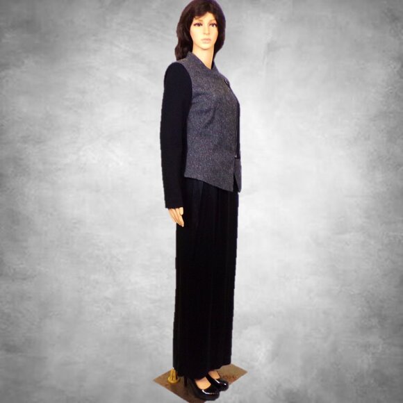 WORTHINGTON size S gray/black zip-front light jacket polyester/rayon/spandex - Picture 3 of 14